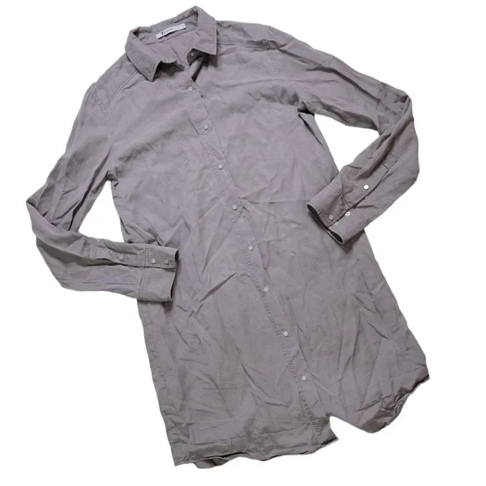 T by Alexander Wang Button Down Shirt Dress Long Sleeve